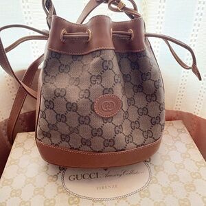 Gucci Tan and Brown GG Canvas Shoulder Bag